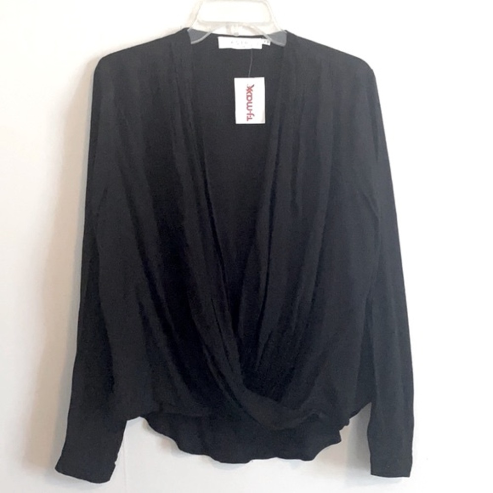 Black Surplice Blouse